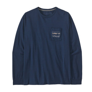 Patagonia M's L/S '73 Skyline Pocket Responsibili-Tee - Recycled Cotton & Recycled PET Lagom Blue