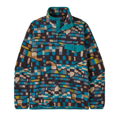 Patagonia M's LW Synch Snap-T Fleece Pullover - 100% Recycled Polyester Fitz Roy Patchwork: Belay Blue Shirt