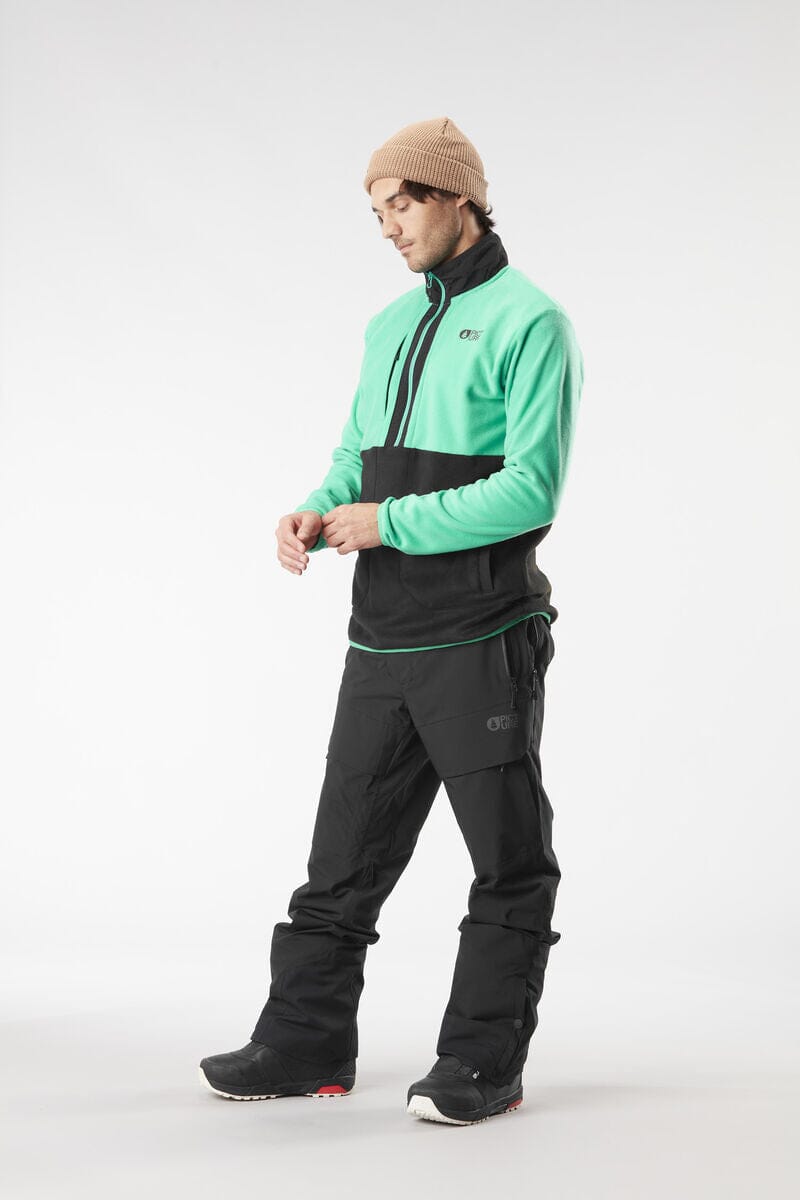 Picture Organic M's Mathew 1/4 Fleece - Polyester & Recycled Polyester Black-Spectra Green Shirt