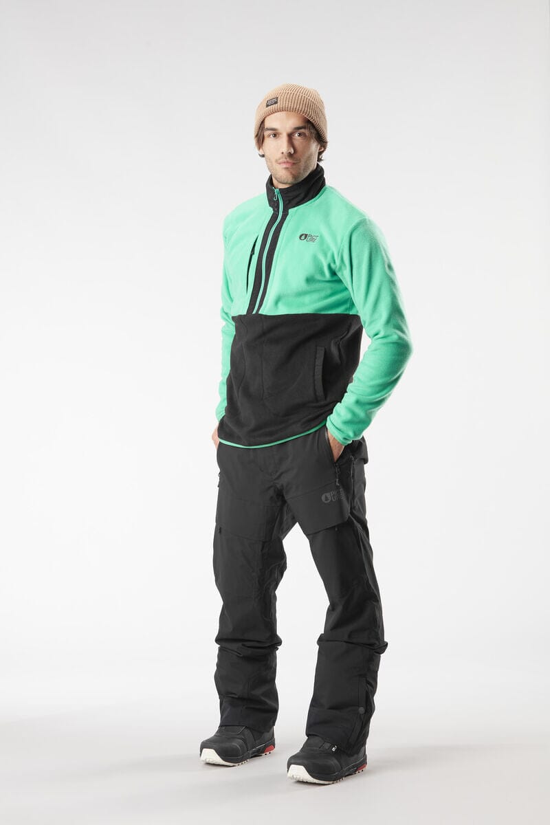 Picture Organic M's Mathew 1/4 Fleece - Polyester & Recycled Polyester Black-Spectra Green Shirt