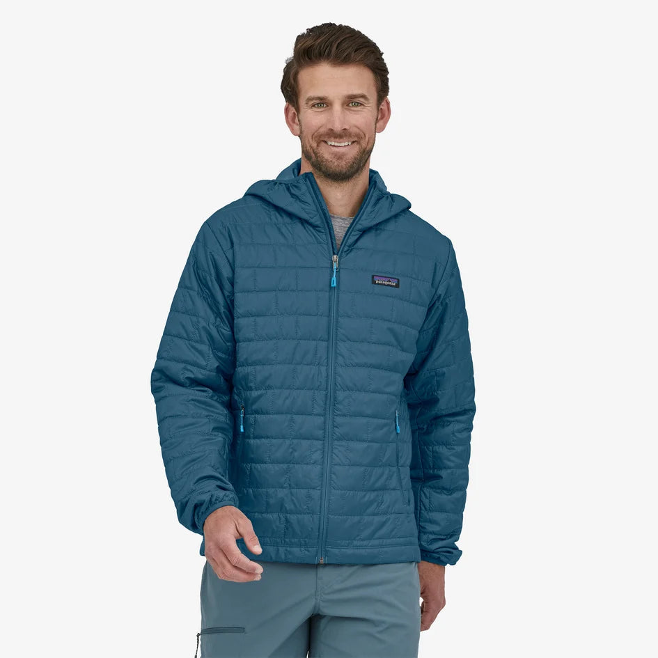 Patagonia M's Nano Puff Hoody - 100% Recycled Polyester Wavy Blue Jacket