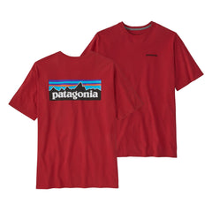Patagonia M's P-6 Logo Responsibili-Tee® - Recycled cotton Touring Red Shirt