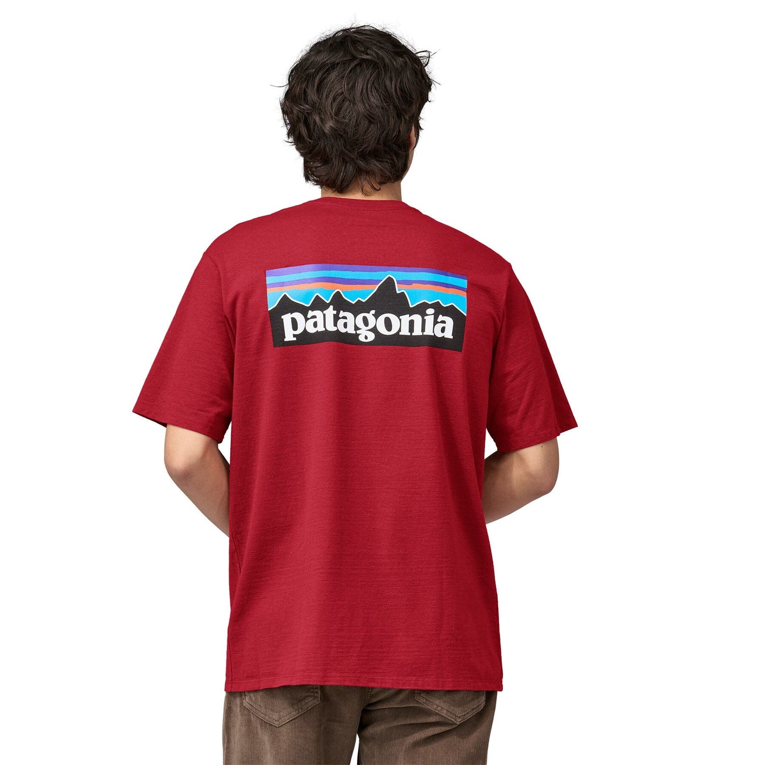 Patagonia M's P-6 Logo Responsibili-Tee® - Recycled cotton Touring Red Shirt