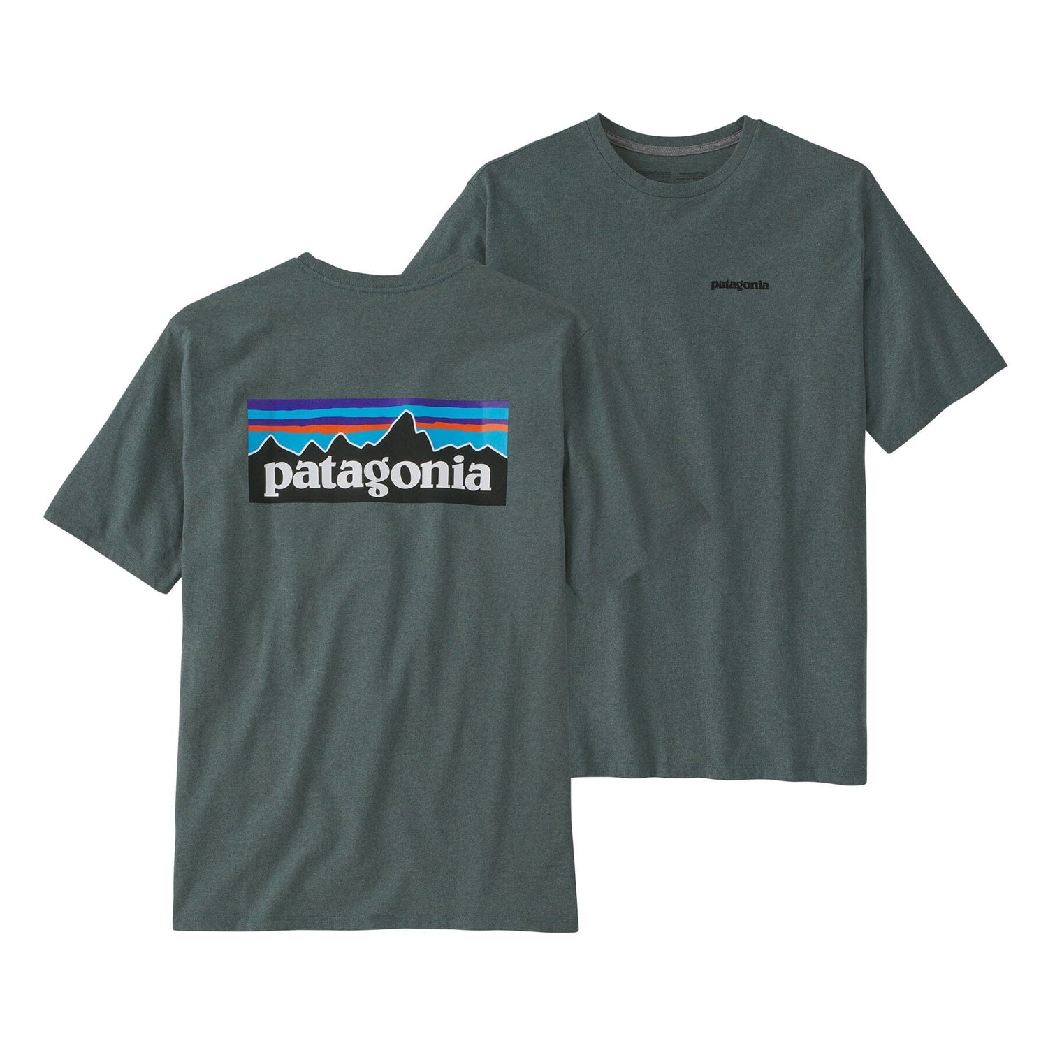 Patagonia M's P-6 Logo Responsibili-Tee® - Recycled cotton Nouveau Green Shirt