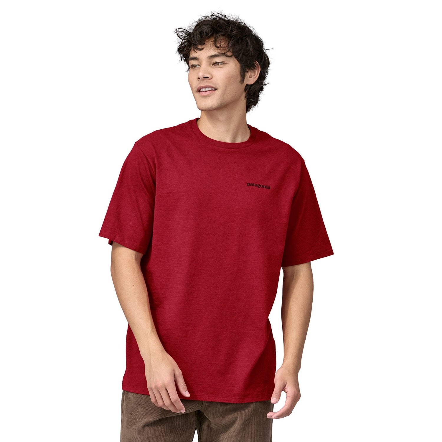 Patagonia M's P-6 Logo Responsibili-Tee® - Recycled cotton Touring Red Shirt