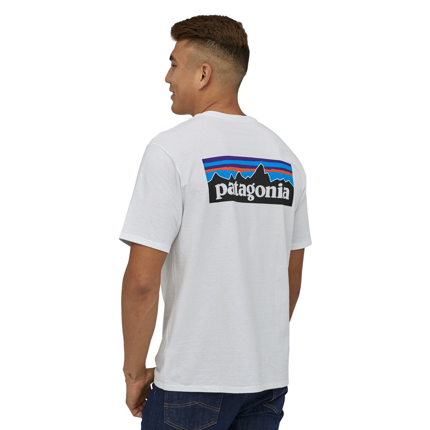 Patagonia M's P-6 Logo Responsibili-Tee® - Recycled cotton White Shirt