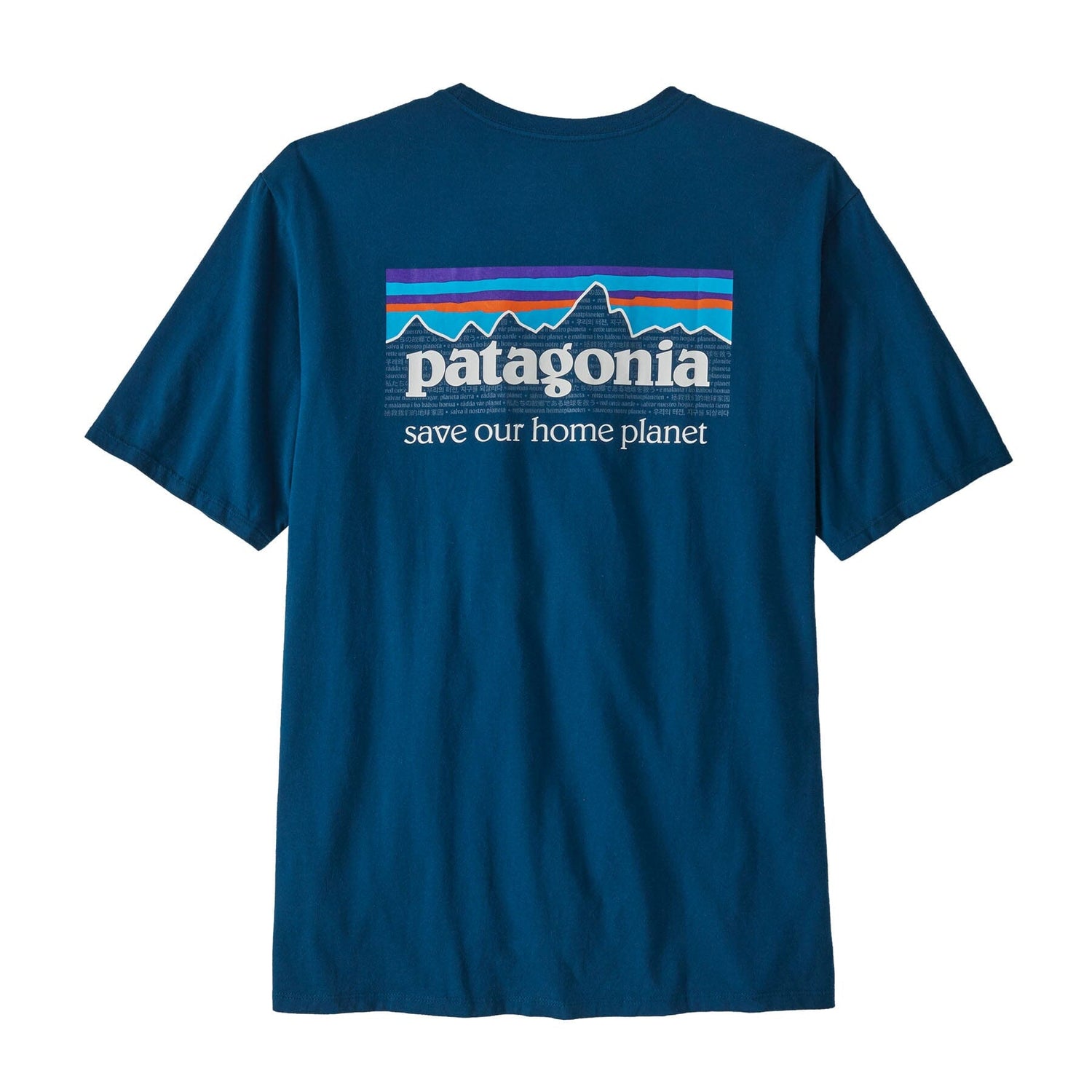Patagonia M's P-6 Mission Organic T-Shirt - 100% Organic Cotton Lagom Blue Shirt