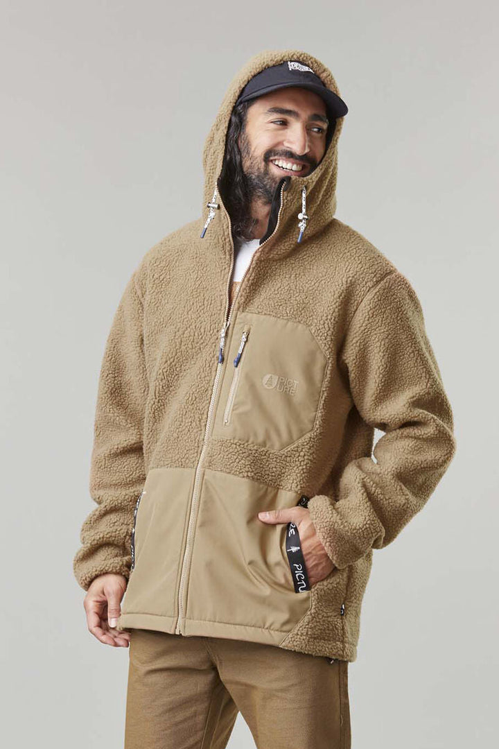 M's Pemberton Zip Fleece Hood - Recycled Polyester Shirt Picture Organic Dark Stone S