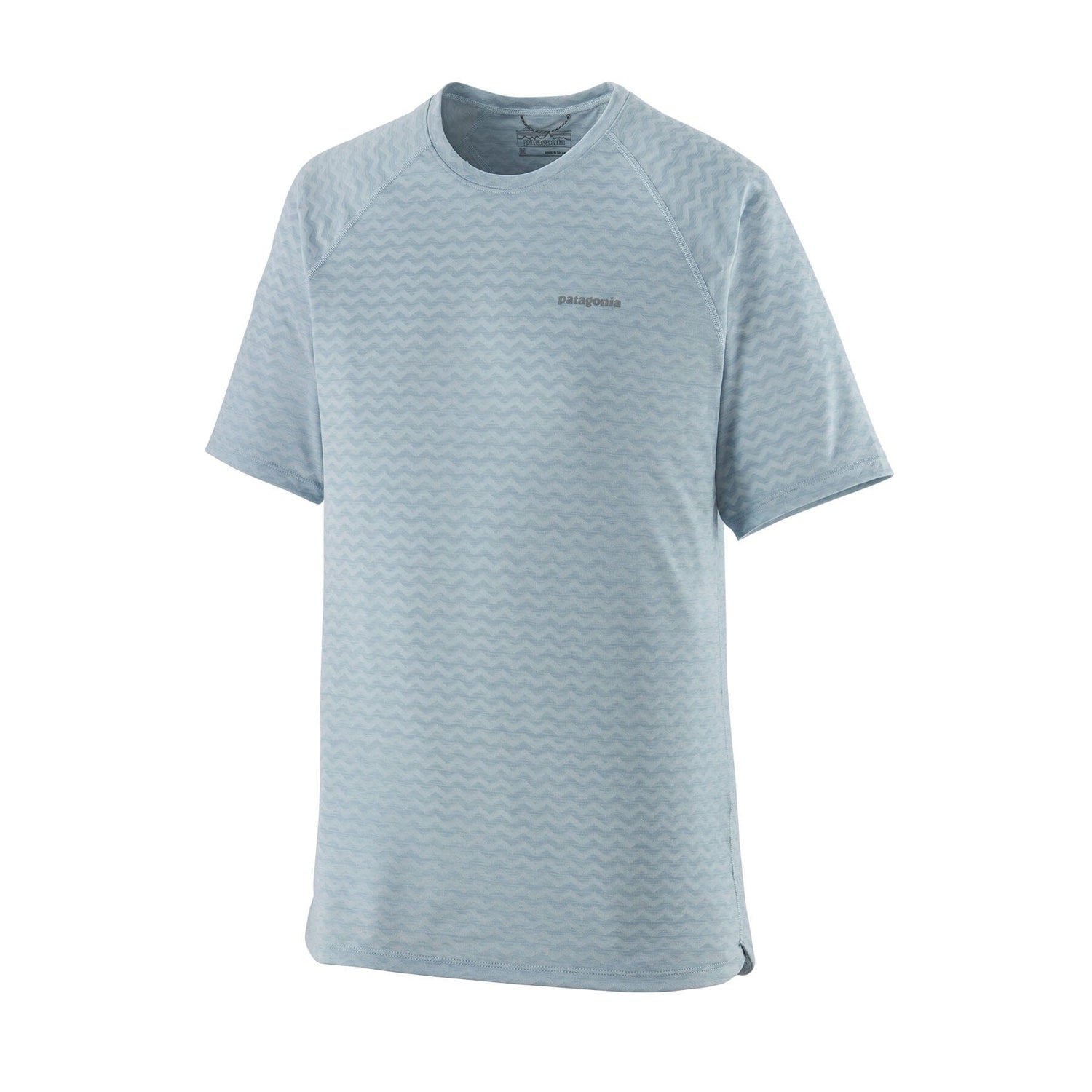 Patagonia M's Ridge Flow Running Shirt - 100% Recycled Polyester Steam Blue Shirt