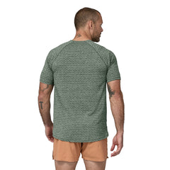 Patagonia M's Ridge Flow Running Shirt - 100% Recycled Polyester Hemlock Green Shirt