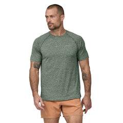 Patagonia M's Ridge Flow Running Shirt - 100% Recycled Polyester Hemlock Green Shirt