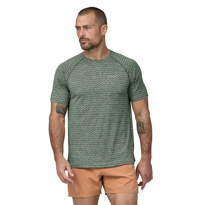M's Ridge Flow Running Shirt - 100% Recycled Polyester Shirt Patagonia Hemlock Green S