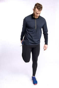 Devold M's Running Cover Zip Neck - Merino Wool Caviar Shirt