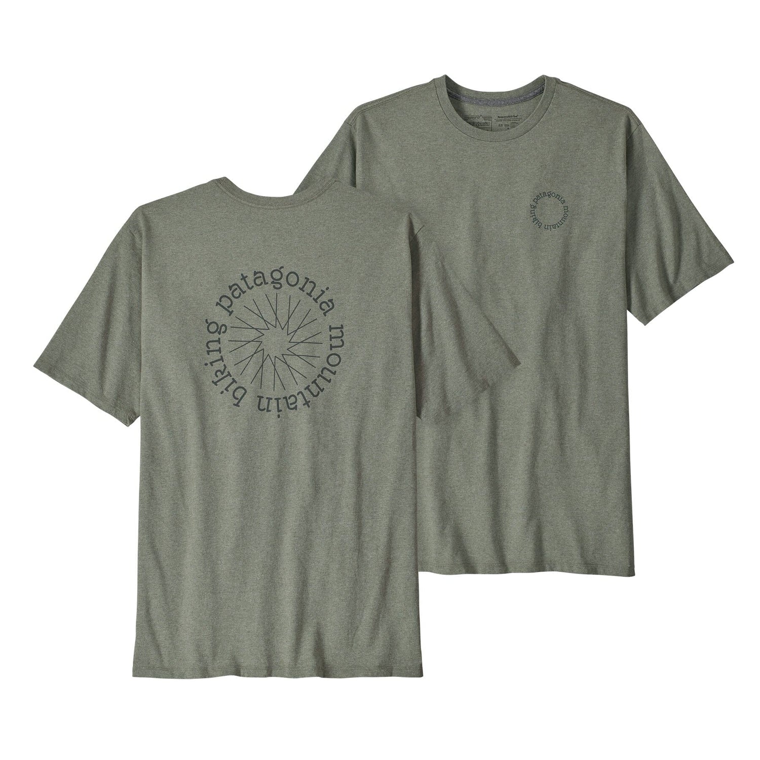 Patagonia M's Spoke Stencil Responsibili-Tee - Recycled Cotton & Recycled Polyester Sleet Green Shirt