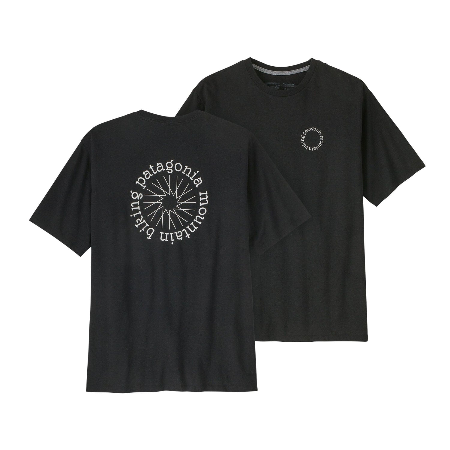 Patagonia M's Spoke Stencil Responsibili-Tee - Recycled Cotton & Recycled Polyester Ink Black Shirt