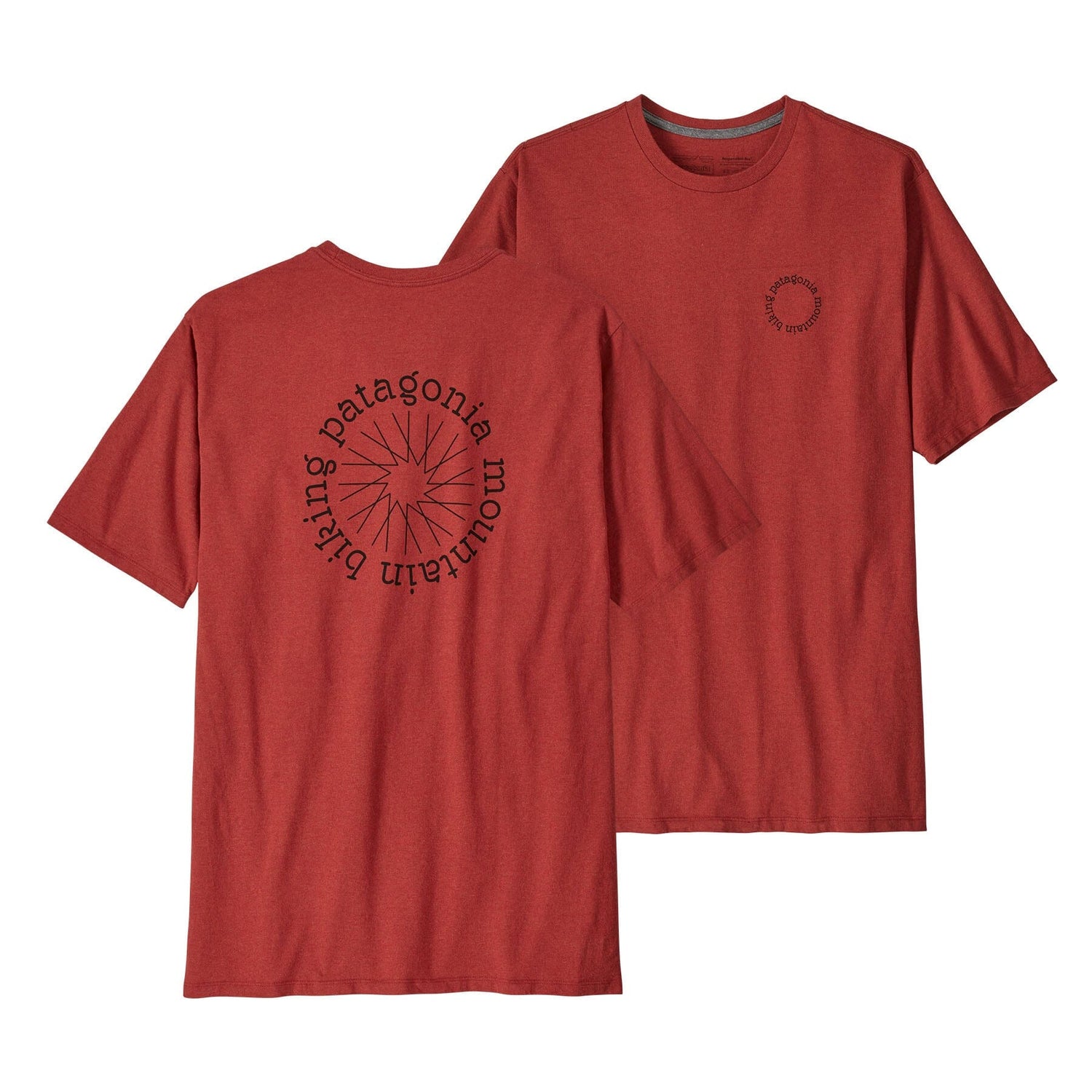 Patagonia - M's Spoke Stencil Responsibili-Tee - Recycled Cotton & Recycled Polyester - Weekendbee - sustainable sportswear