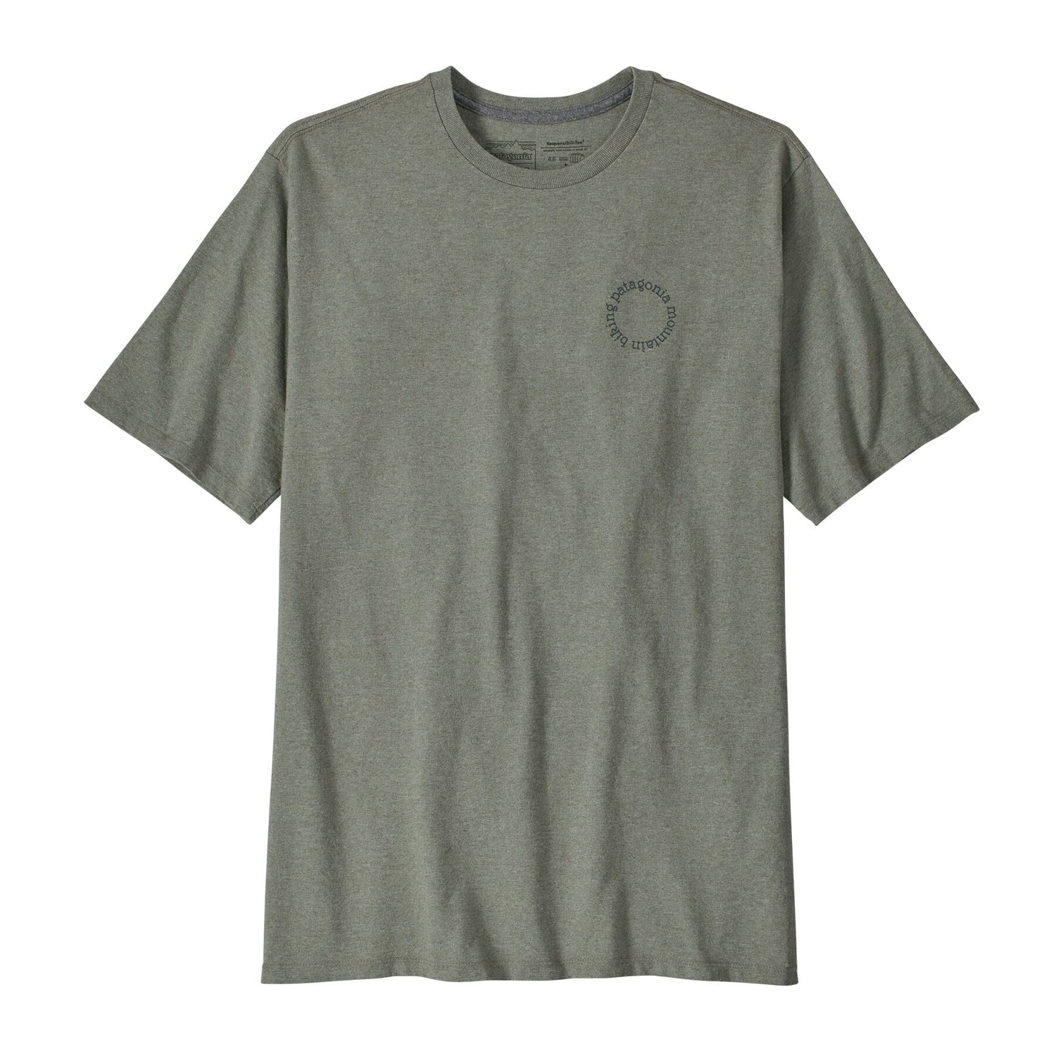 Patagonia M's Spoke Stencil Responsibili-Tee - Recycled Cotton & Recycled Polyester Sleet Green Shirt