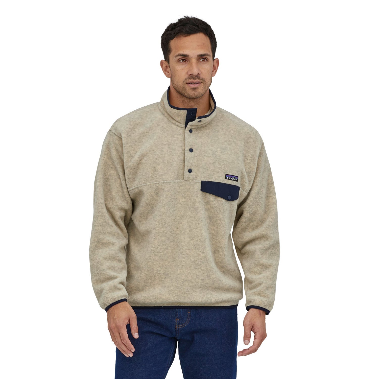 Patagonia M's Synchilla Snap-T Fleece Pullover - Recycled Polyester Oatmeal Heather Shirt