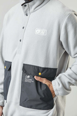 Picture Organic M's Takysi 1/4 Zip Fleece - Polyester & Recycled Polyester Grey Melange