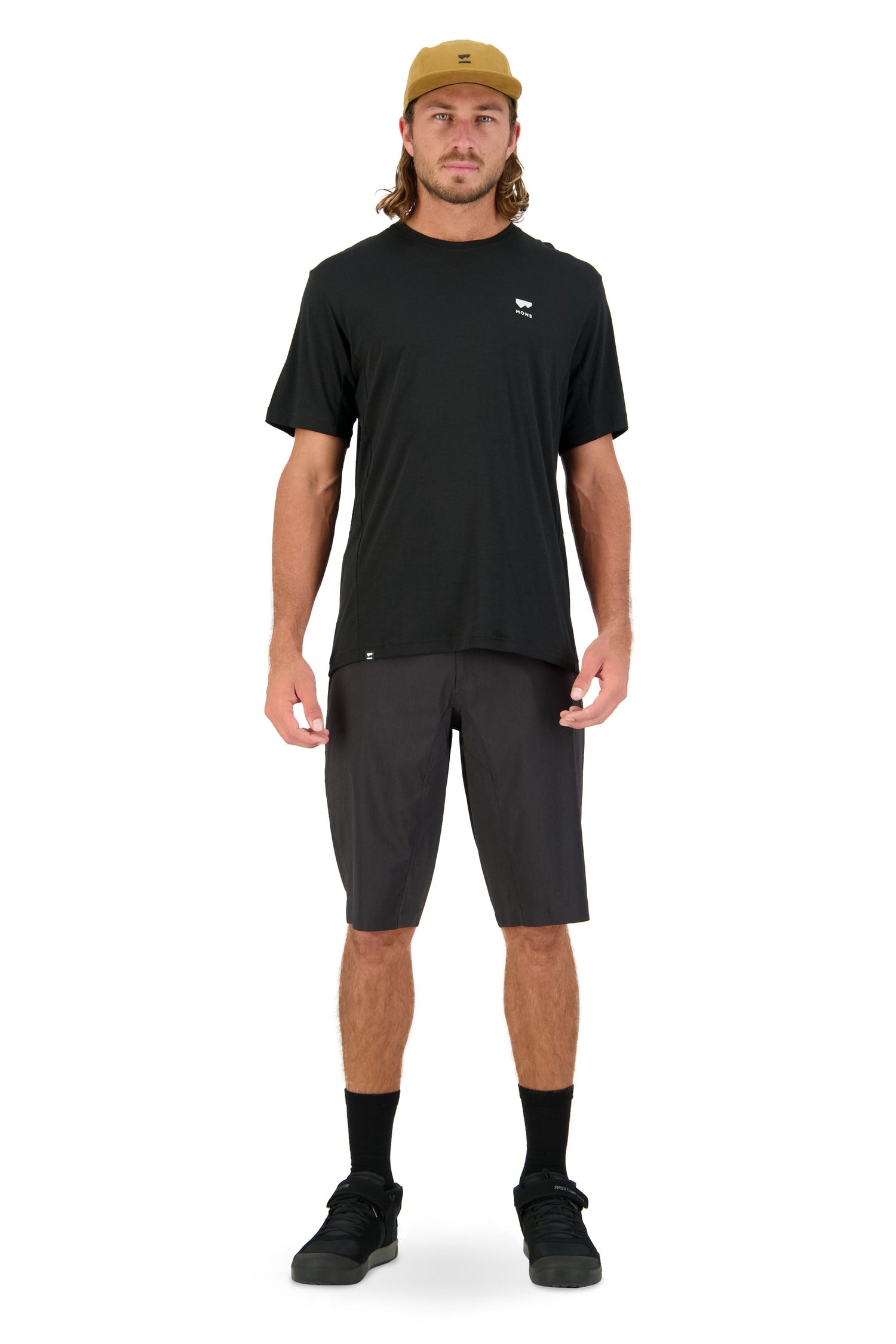 Mons Royale M's Tarn Merino Shift Tee - Merino Wool Black Shirt