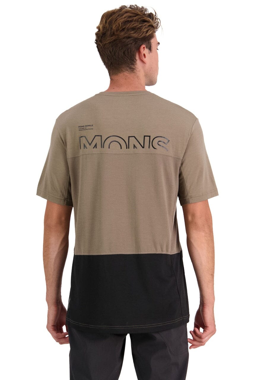 Mons Royale M's Tarn Merino Shift Tee - Merino Wool Walnut / Black Shirt