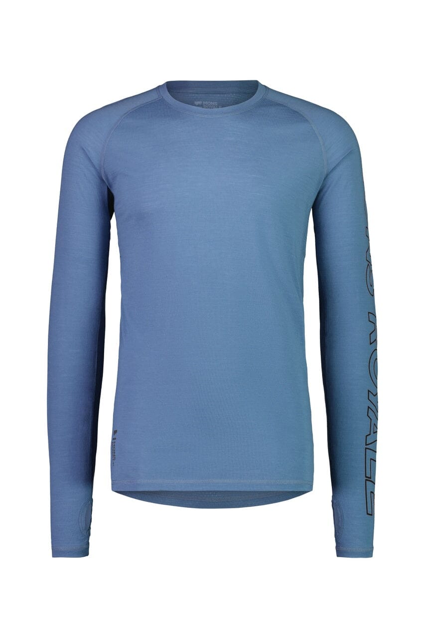 Mons Royale M's Temple Tech Long-Sleeve Shirt - Merino wool Blue Slate Shirt