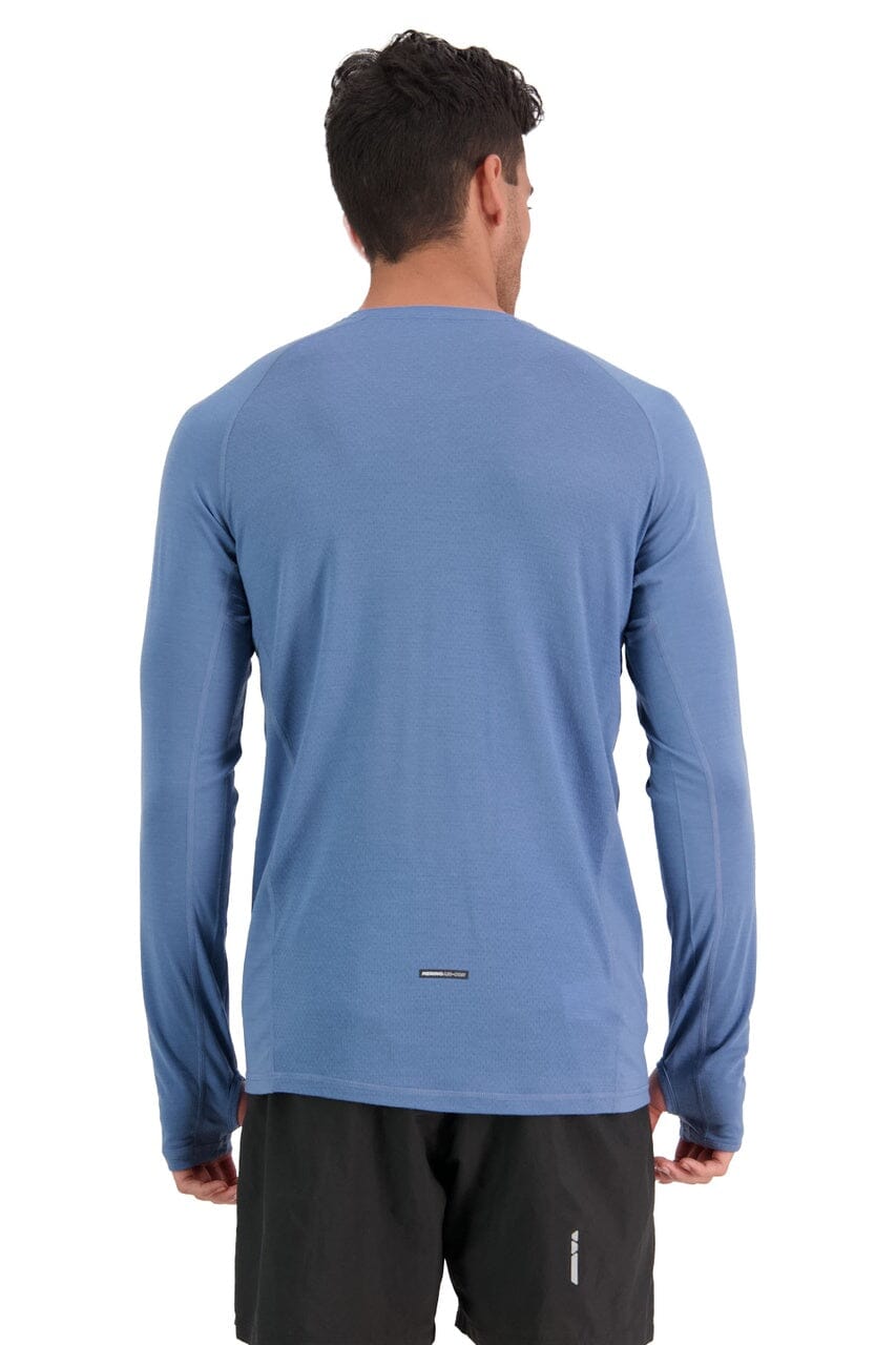 Mons Royale M's Temple Tech Long-Sleeve Shirt - Merino wool Blue Slate Shirt