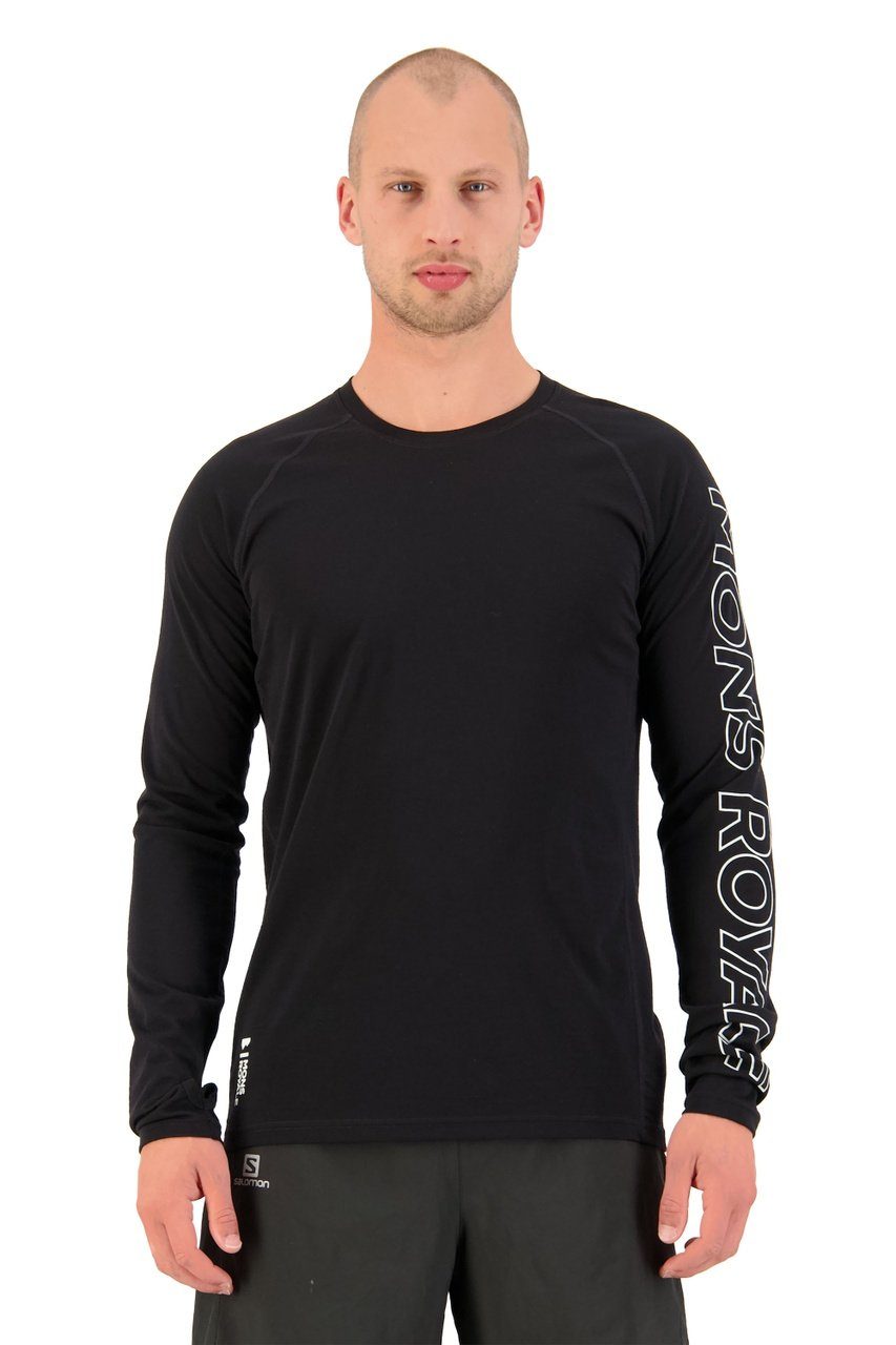 Mons Royale M's Temple Tech Long-Sleeve Shirt - Merino wool Black Shirt