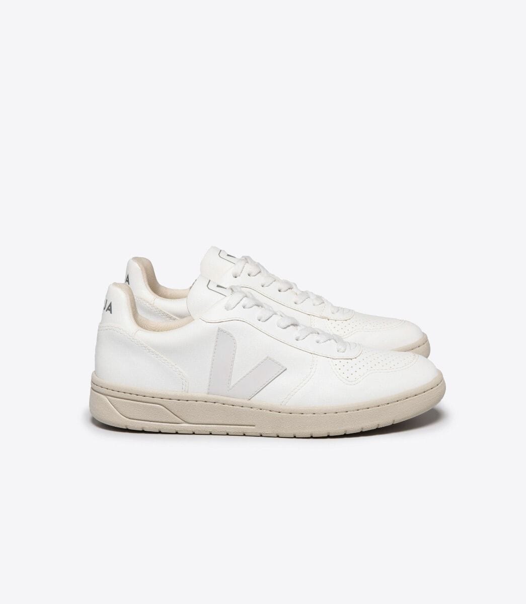 Veja M's V-10 CWL - Cotton Worked as Leather Full White Shoes