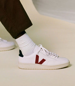 Veja M's V-12 Leather - Classical Sneakers White Marsala Nautico Shoes