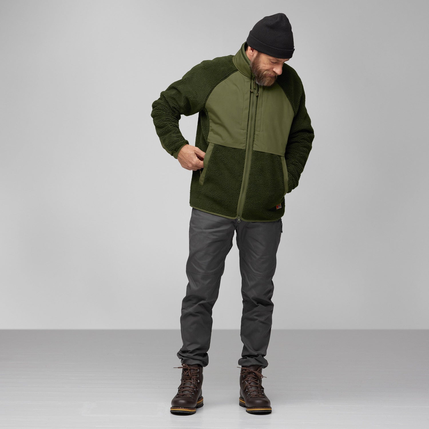 Fjällräven M's Vardag Pile Jacket - Recycled Polyester Chalk White-Indigo Blue Jacket