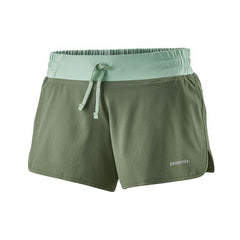 Patagonia W's Nine Trails Shorts - 4" - Recycled Polyester Camp Green Pants