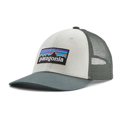 Patagonia P-6 LoPro Trucker Cap - Organic Cotton White w/Nouveau Green Headwear