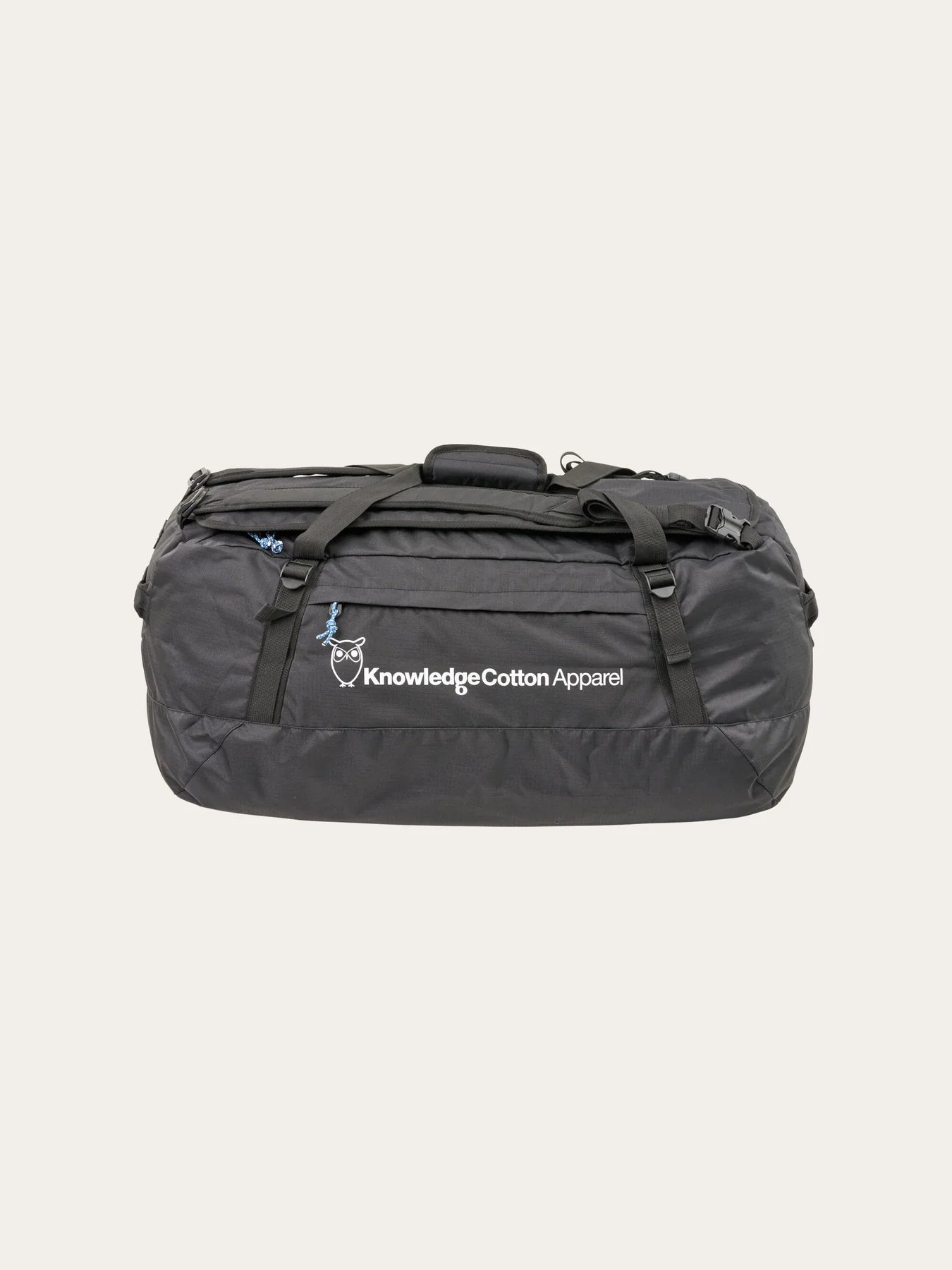 KnowledgeCotton Apparel Packable Duffel Backpack 50L - Recycled PET Black Jet Bags