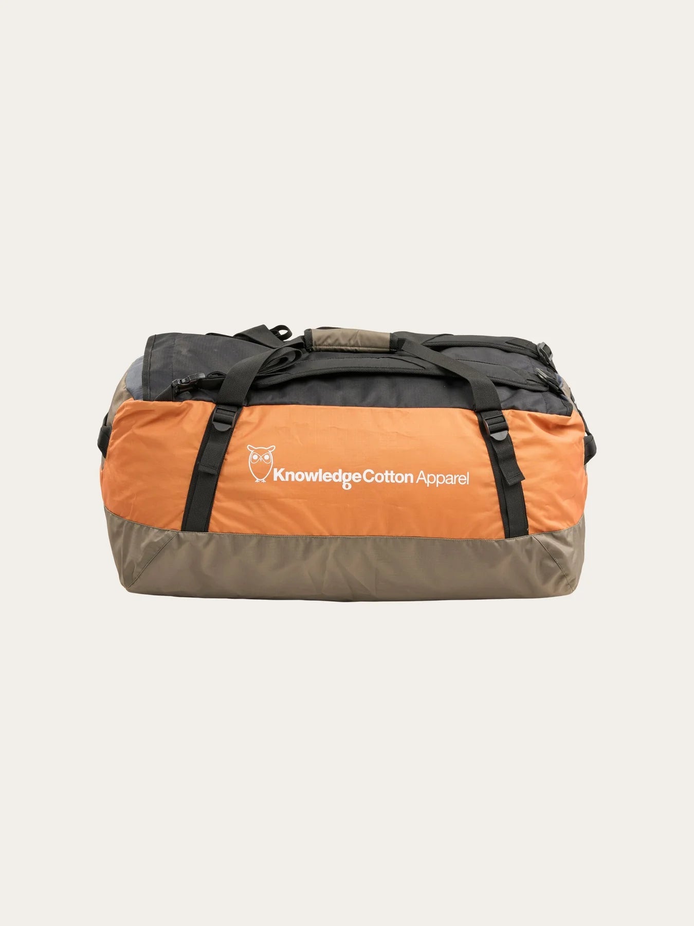 KnowledgeCotton Apparel Packable Duffel Backpack 50L - Recycled PET Desert Sun Bags