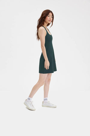 Girlfriend Collective Paloma Dress - Made from Recycled Plastic Bottles Moss