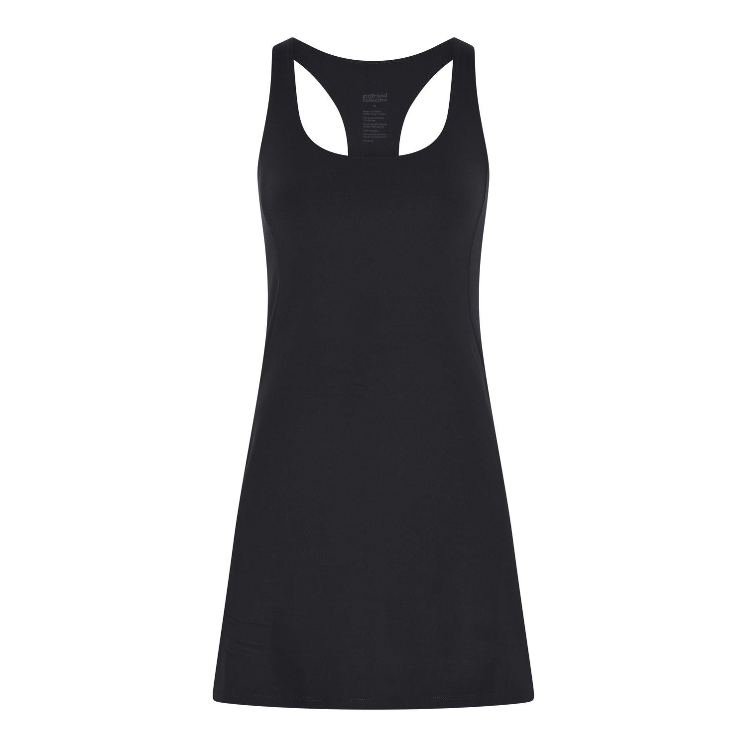 Girlfriend Collective Paloma Dress - Made from Recycled Plastic Bottles Black Dress