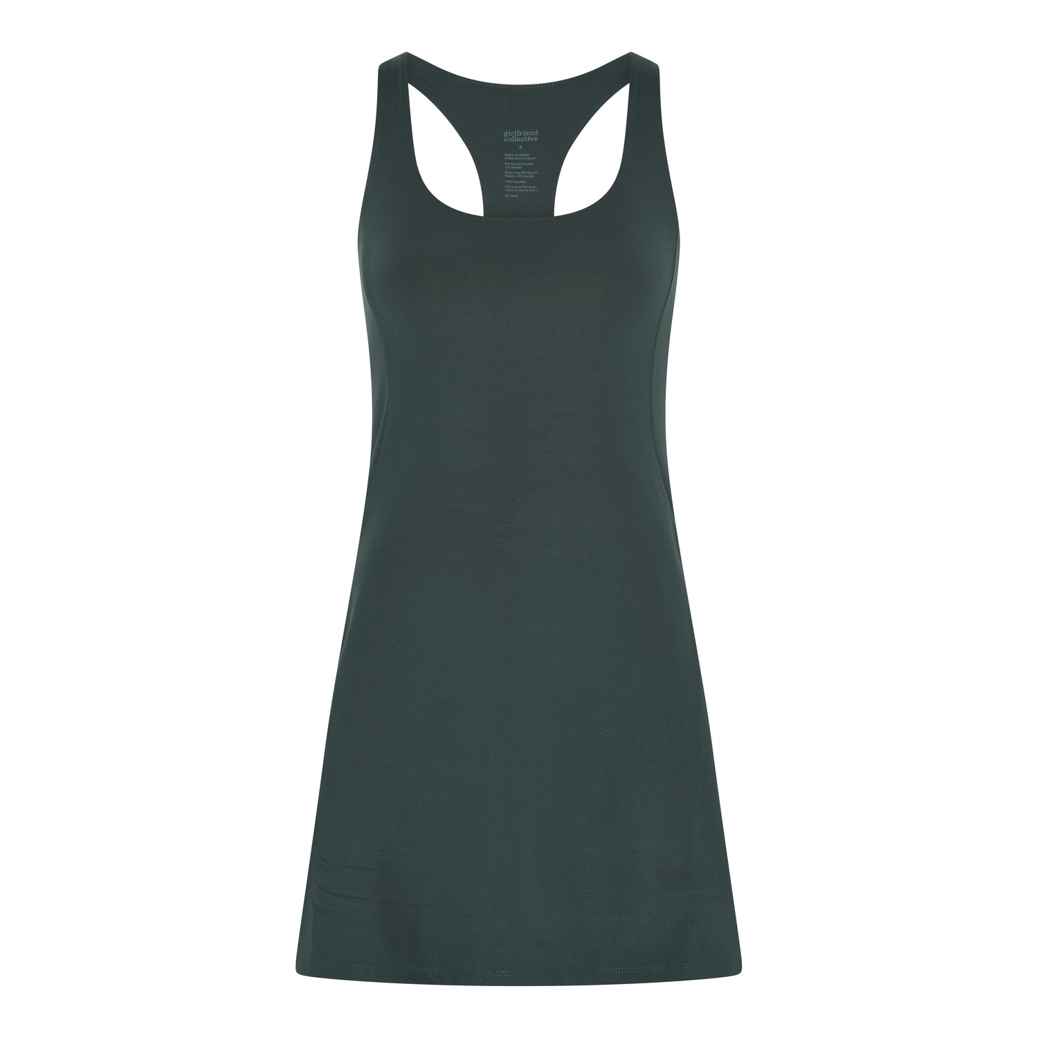 Girlfriend Collective Paloma Dress - Made from Recycled Plastic Bottles Moss Dress