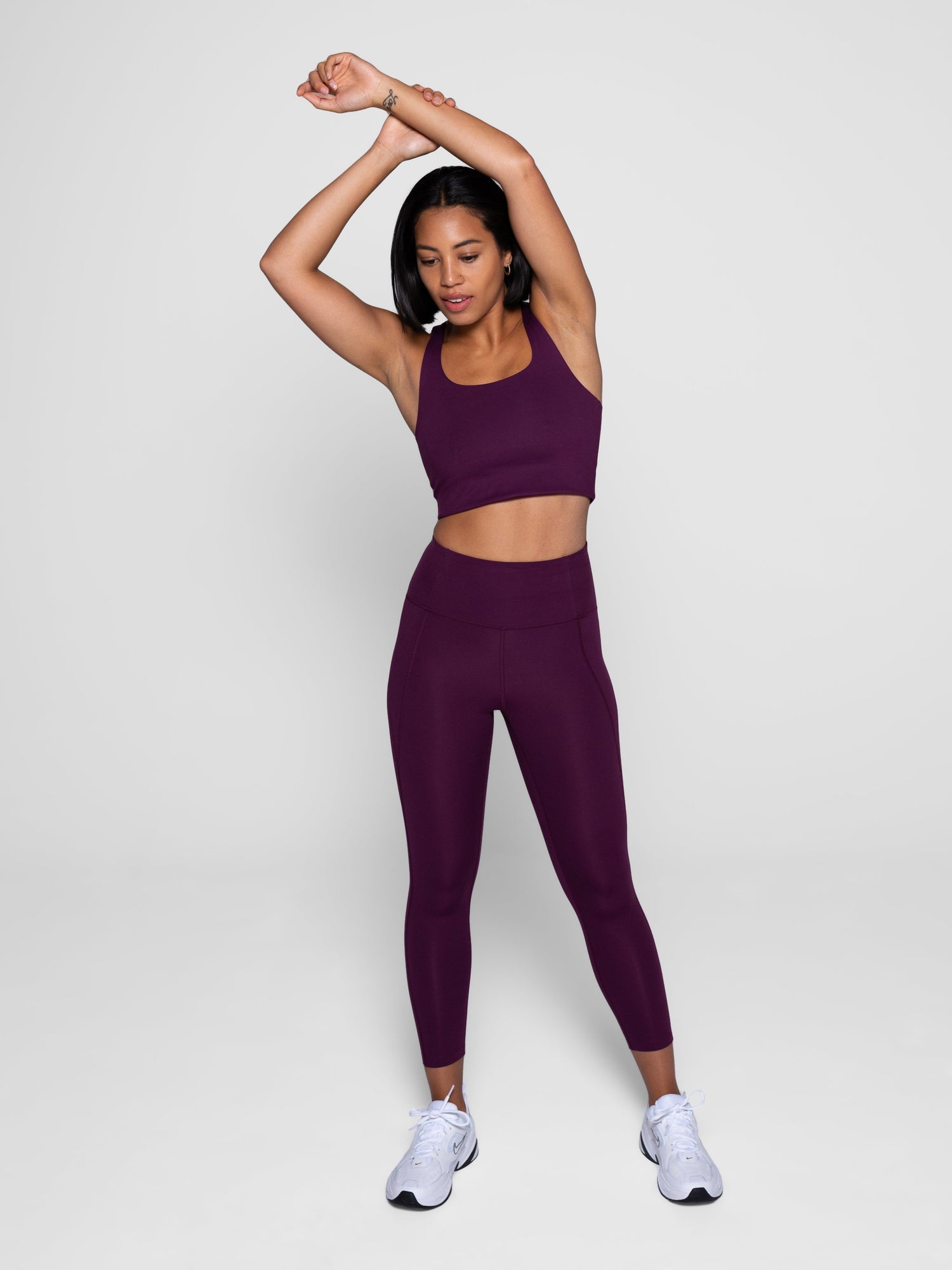 Girlfriend Collective Paloma Classic Sports Bra - Made from recycled plastic bottles Plum Underwear