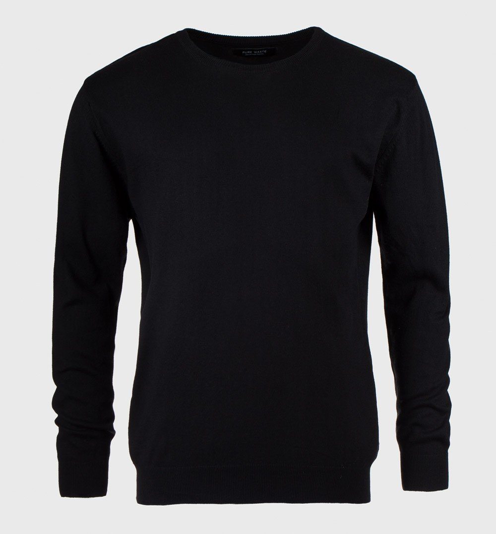 Pure Waste Plain Knit - Unisex - Recycled Cotton & Recycled Polyester Black Shirt