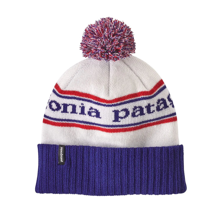 Powder Town Beanie -100% Recycled Polyester Headwear Patagonia Park Stripe: Viking Blue