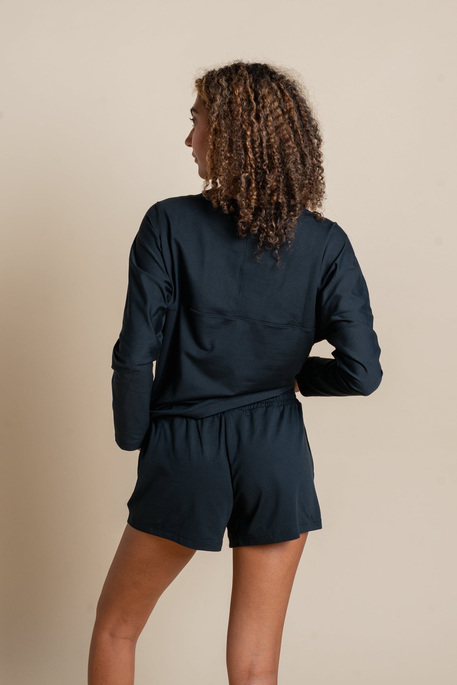 Girlfriend Collective ReSet Long Sleeve Tee - Recycled PET Black Shirt