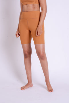 Girlfriend Collective RIB Bike Shorts - Made from recycled plastic bottles Toffee Pants