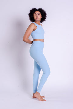 Girlfriend Collective RIB High-Rise Leggings - Made from recycled bottles Bluebell Pants