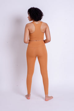 Girlfriend Collective RIB High-Rise Leggings - Made from recycled bottles Toffee Pants