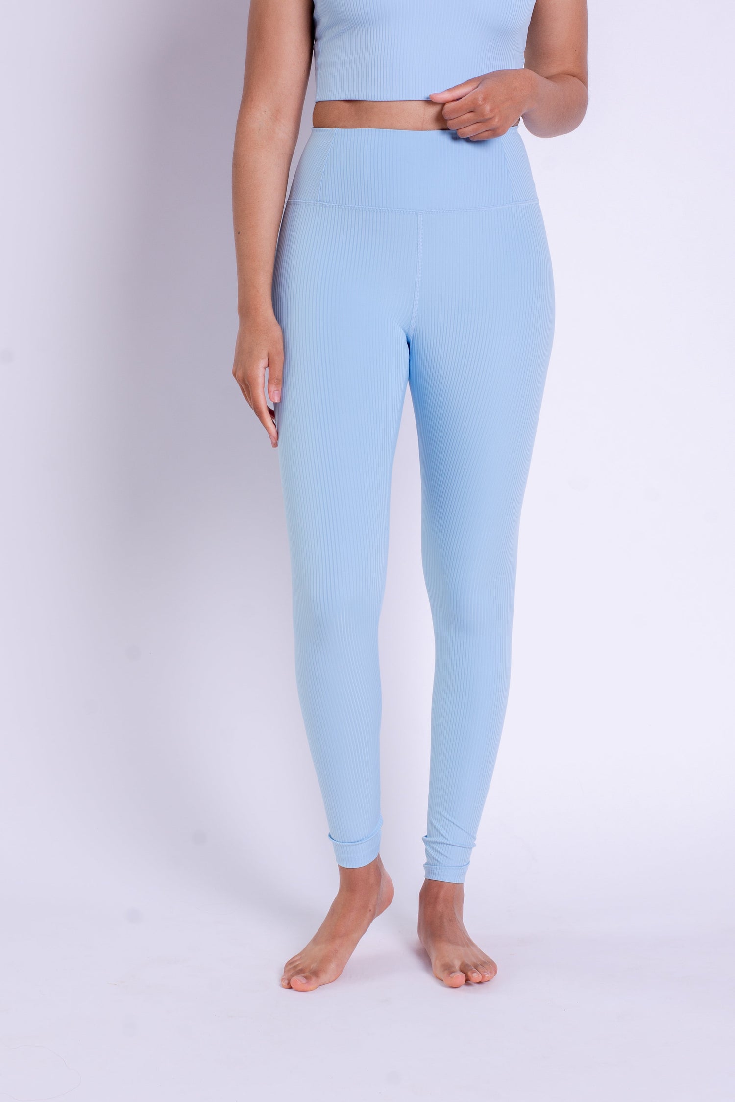 Girlfriend Collective RIB High-Rise Leggings - Made from recycled bottles Bluebell Pants