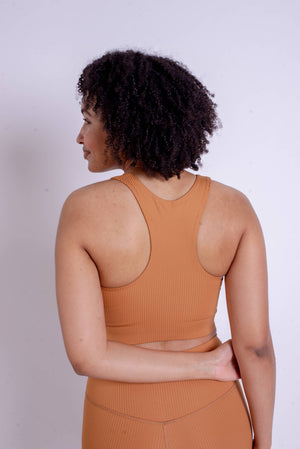 Girlfriend Collective RIB Paloma Bra - Made from Recycled Plastic Bottles Toffee