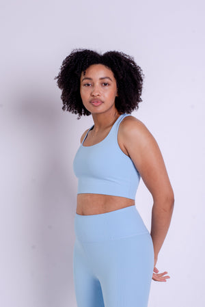 Girlfriend Collective RIB Paloma Bra - Made from Recycled Plastic Bottles Bluebell 3XL
