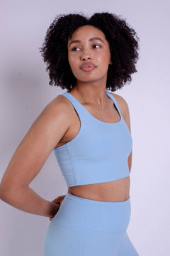 Girlfriend Collective RIB Paloma Bra - Made from Recycled Plastic Bottles Bluebell 3XL Underwear