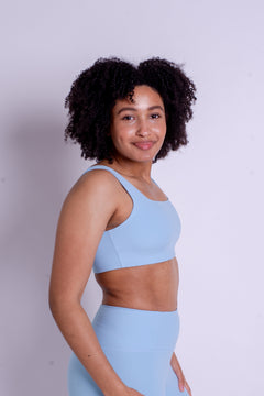 Girlfriend Collective RIB Tommy Bra - Made from Recycled Plastic Bottles Bluebell 3XL Underwear